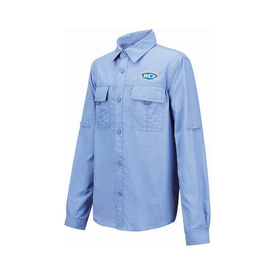 BCF Youth Long Sleeve Fishing Shirt, Purple / Blue, bcf_hi-res