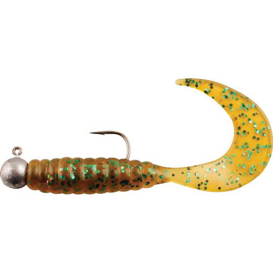 Pryml Grub Rigged Lure 8cm Peppered Peanut Butter