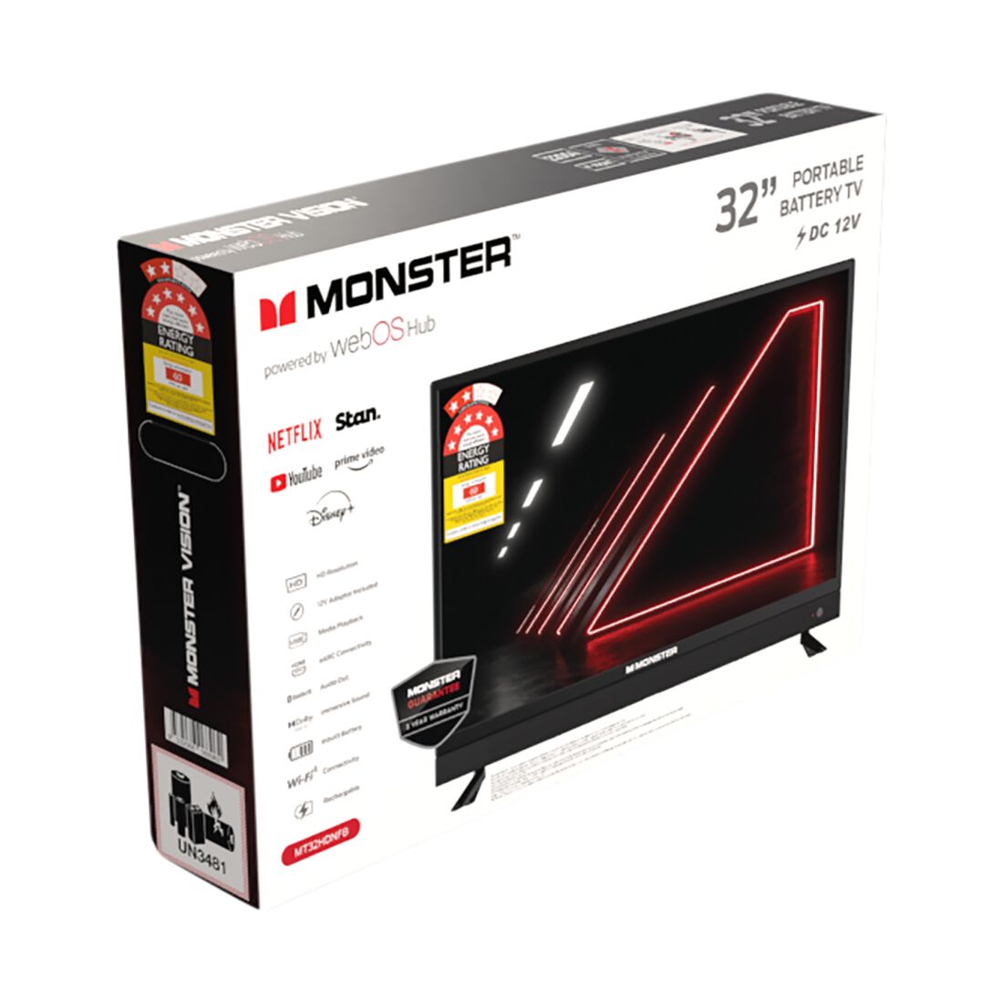 Monster 32in HD LED Smart TV 12/240V with Built-In Battery, , bcf_hi-res