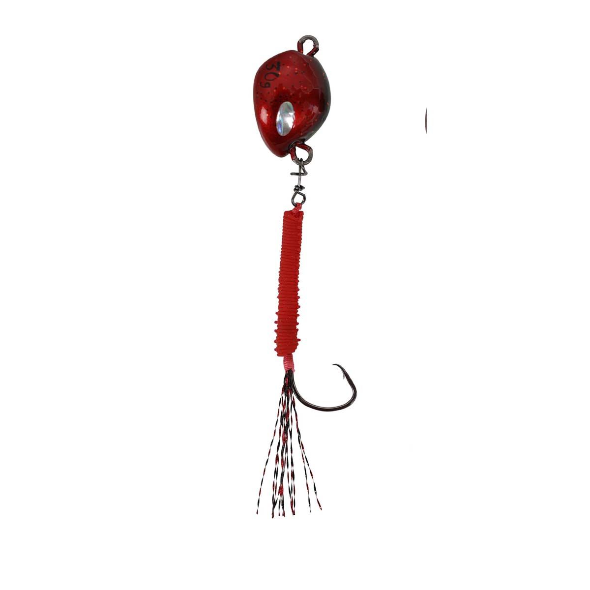 Vexed Bottom Worm Circle Jig Lure 130g Red Worm, Red Worm, bcf_hi-res