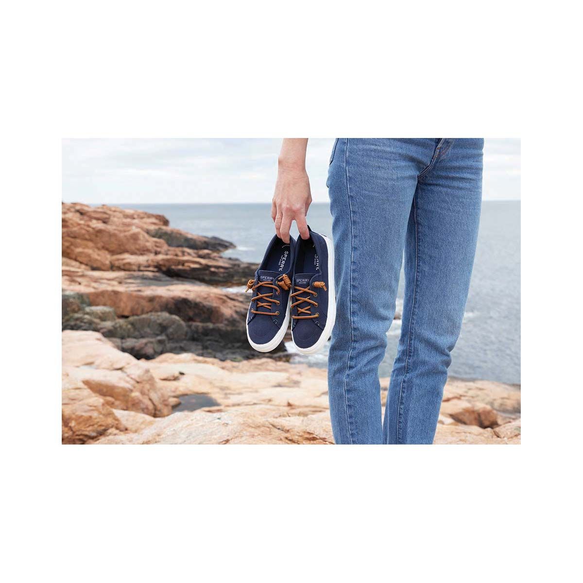 Sperry Women's Crest Vibe Canvas Sneakers, Navy, bcf_hi-res