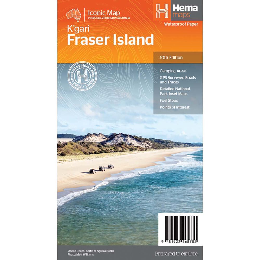 HEMA K'gari Fraser Island Map – 10th Edition BCF