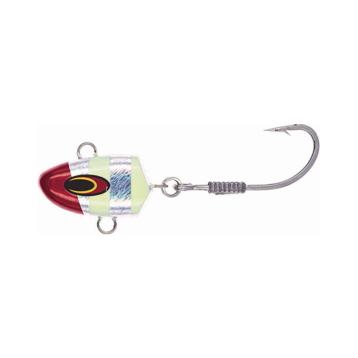Vexed Dhu Bomb Jig Head 80g Silver Red Head Glow, Silver Red Head Glow, bcf_hi-res