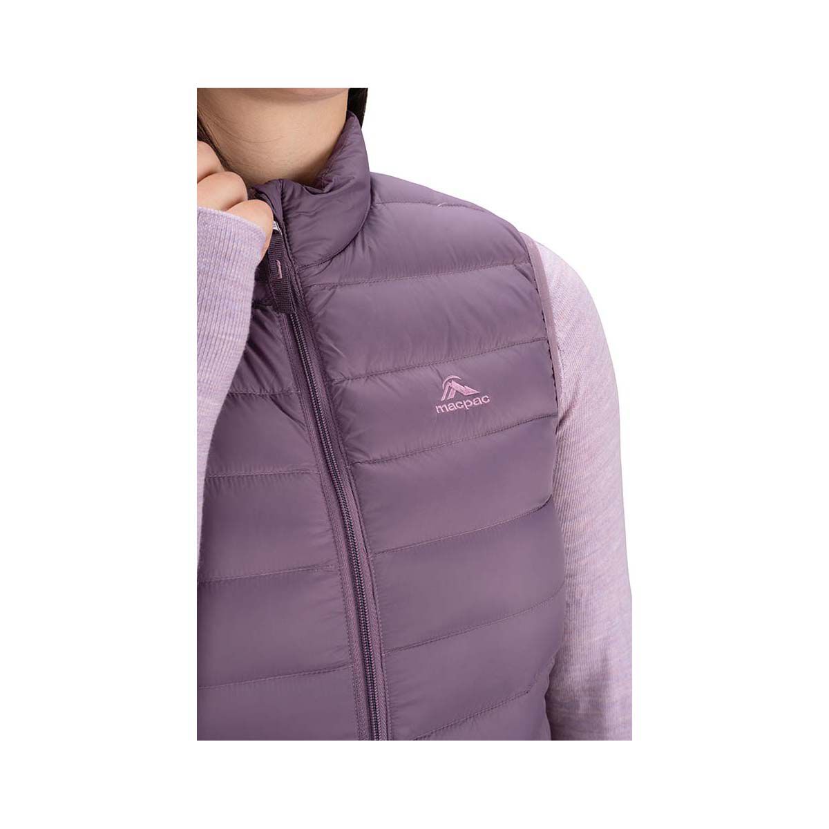 Macpac Women s Uber Light Down Vest Black Plum 14 BCF