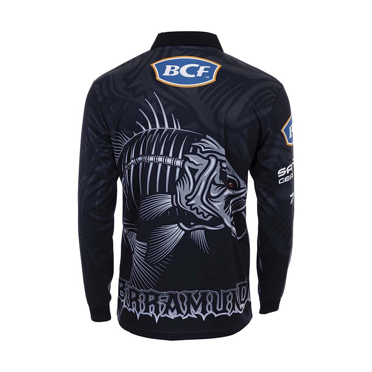 BCF Men's Barra Skeleton Fishing Shirt Black S, Black, bcf_hi-res