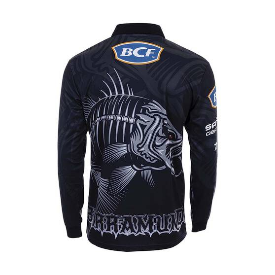 BCF Men's Barra Skeleton Fishing Shirt, Black, bcf_hi-res