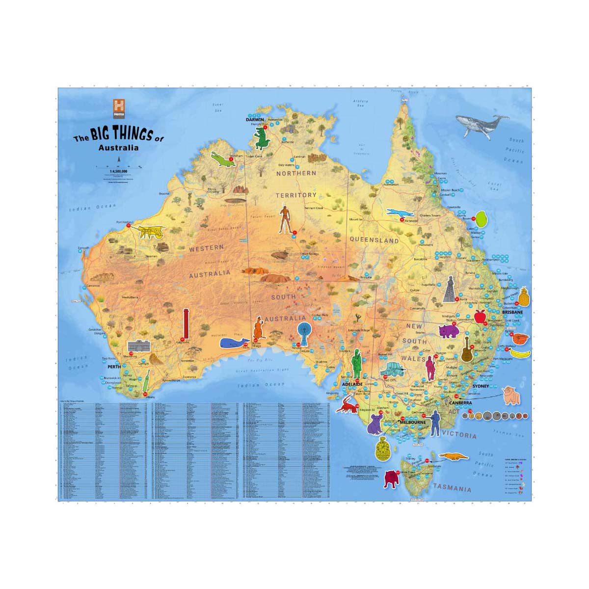 Hema Map Big things of Australia Map, , bcf_hi-res