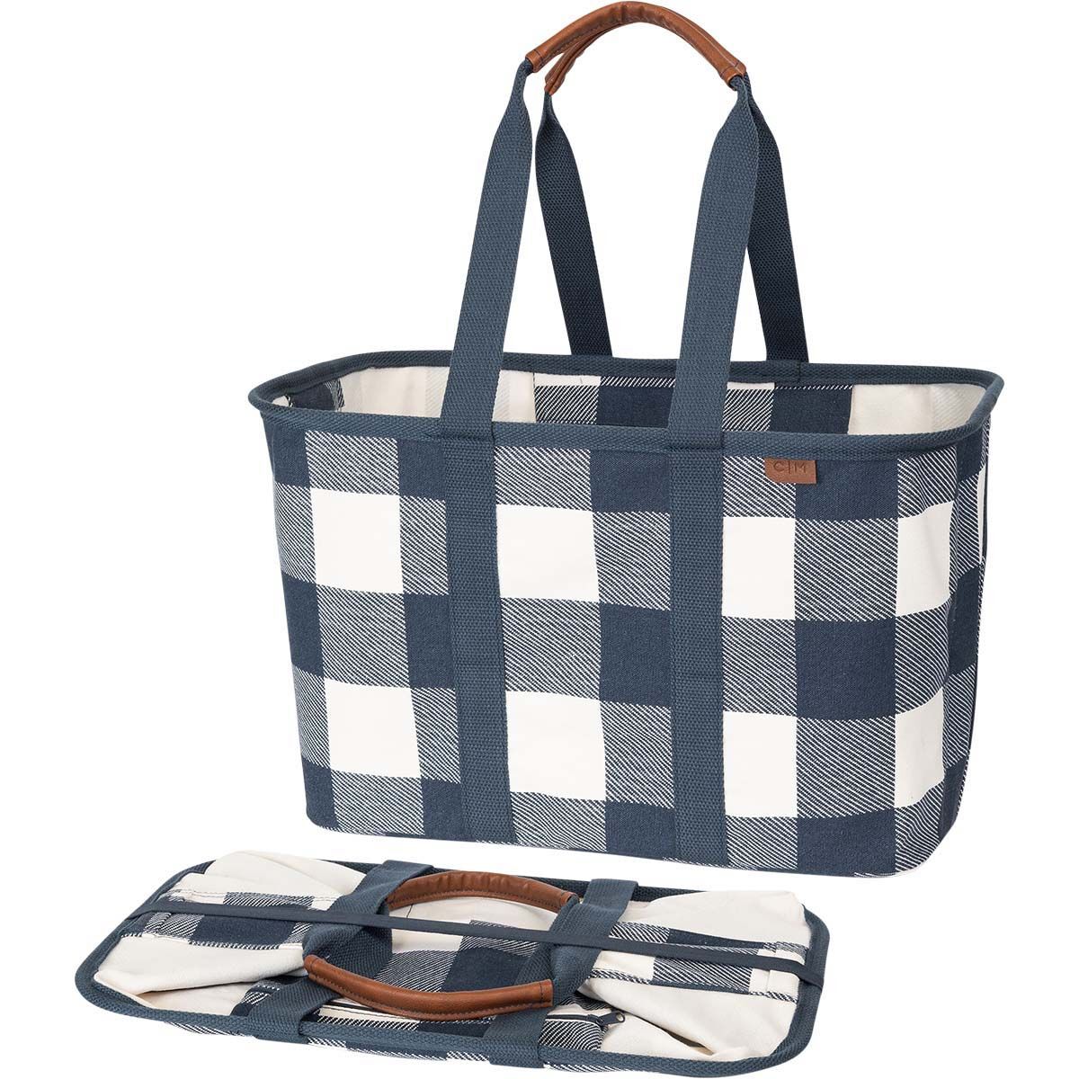 Clevermade Luxe Laundry Tote Navy, Navy, bcf_hi-res