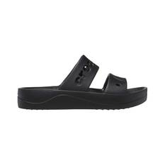 Crocs Women's Platform Baya Sandals, Black, bcf_hi-res