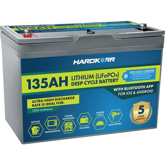 Hardkorr Lithium Battery 135AH Heated with Bluetooth, , bcf_hi-res