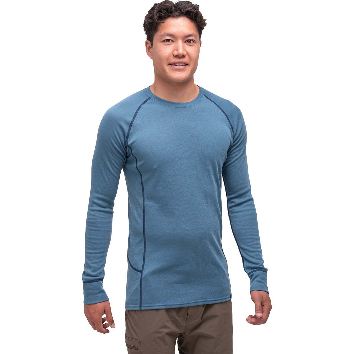 Macpac Men's Geothermal Long Sleeve Top Storm Blue XS, Storm Blue, bcf_hi-res