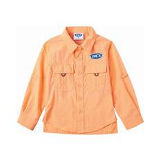 BCF Kids’ Long Sleeve Fishing Shirt Coral Orange 4, Coral Orange, bcf_hi-res