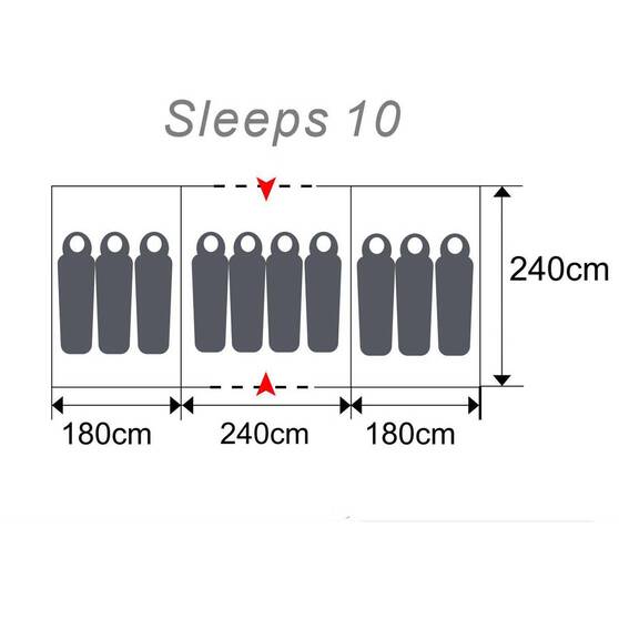 Wanderer Nightfall Dome Tent 10 Person, , bcf_hi-res
