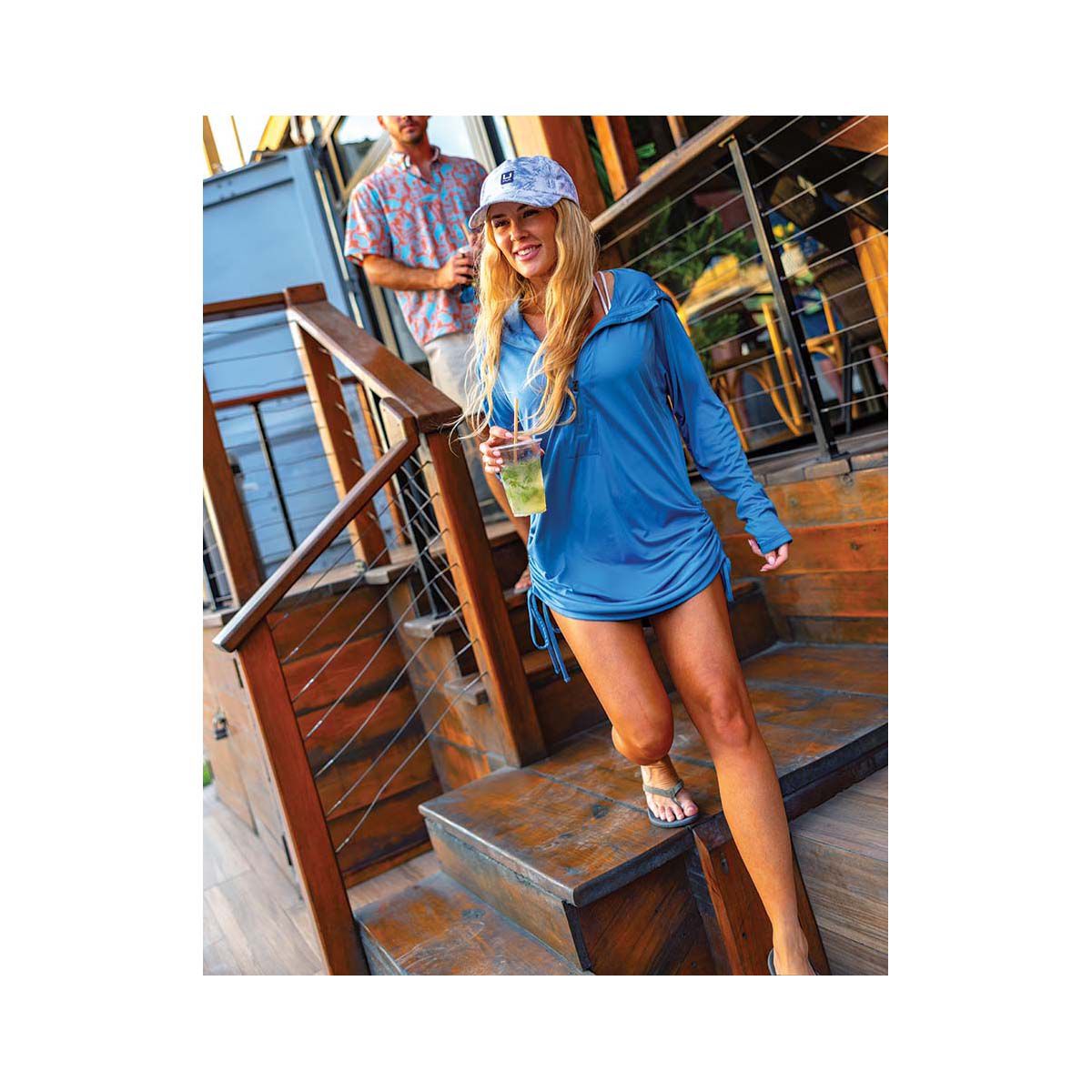 Huk Women&rsquo;s Pursuit Cover Up Solid Dress, Quiet Harbour, bcf_hi-res