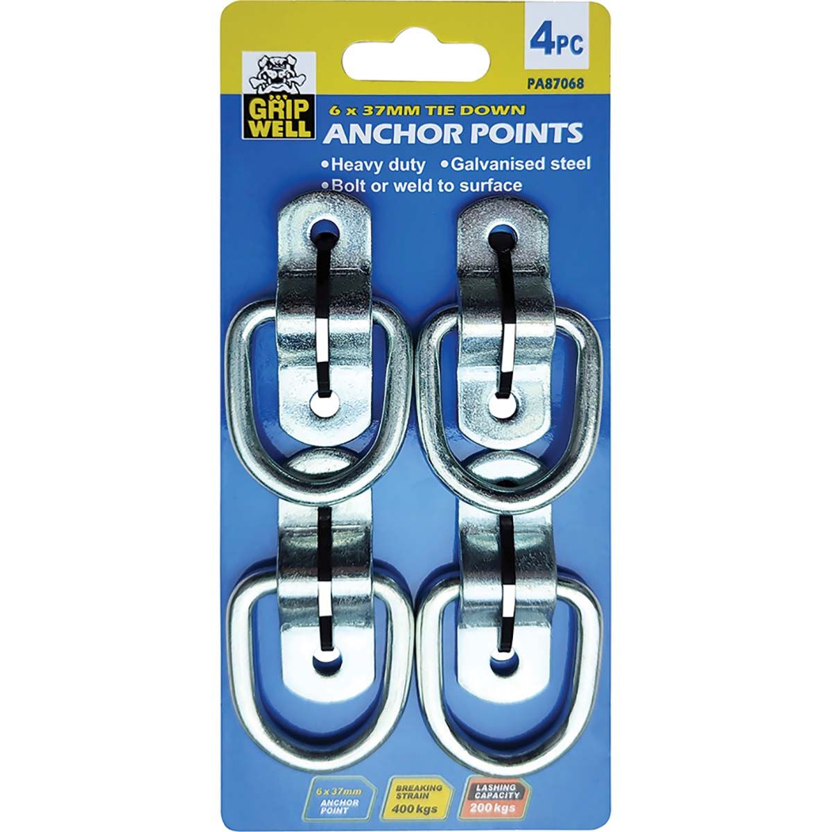Gripwell 200kg Anchor Points 4 Pack, , bcf_hi-res