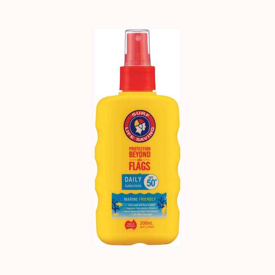 Surf Life Saving SPF50+ Daily Spray Sunscreen 200ml, , bcf_hi-res