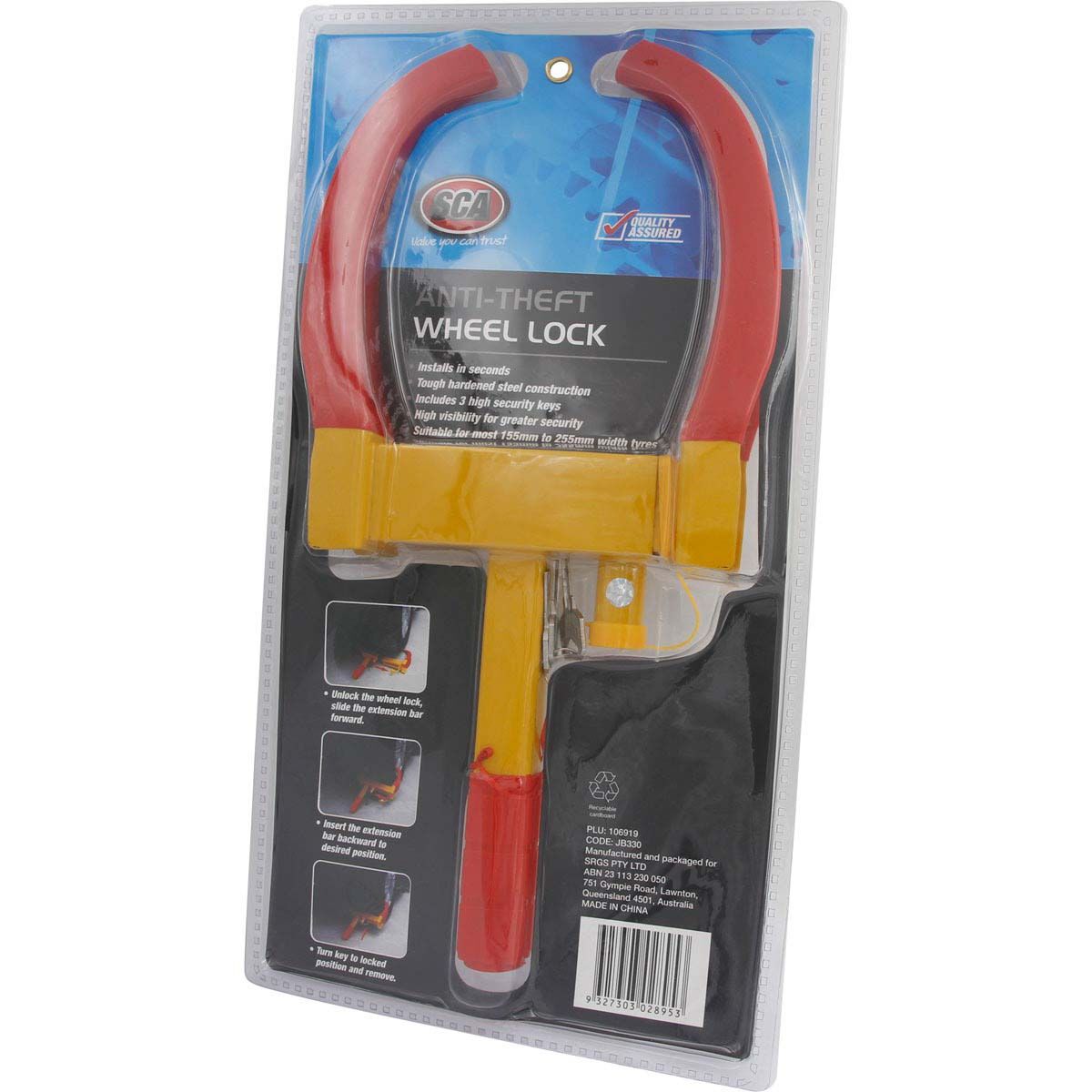 SCA Anti-Theft Wheel Lock, , bcf_hi-res