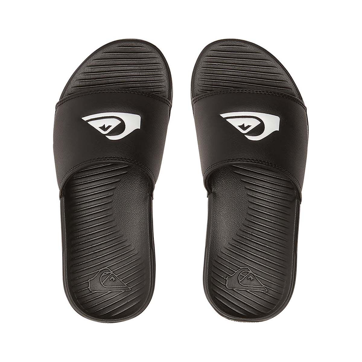 Quiksilver Youth Bright Coast Slides, Black/White/Black, bcf_hi-res