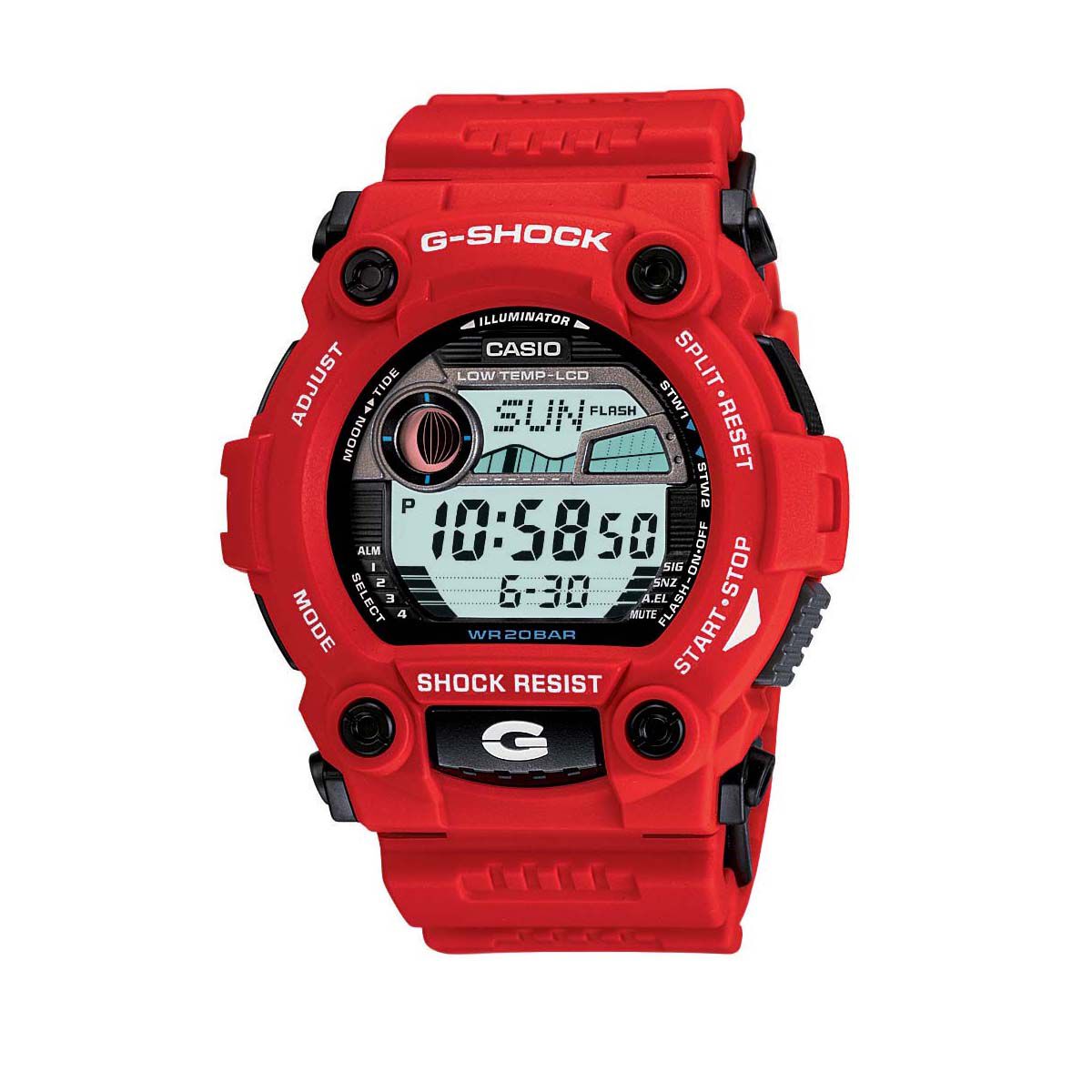 Casio G Shock Tide G7900 Marine Watch Red