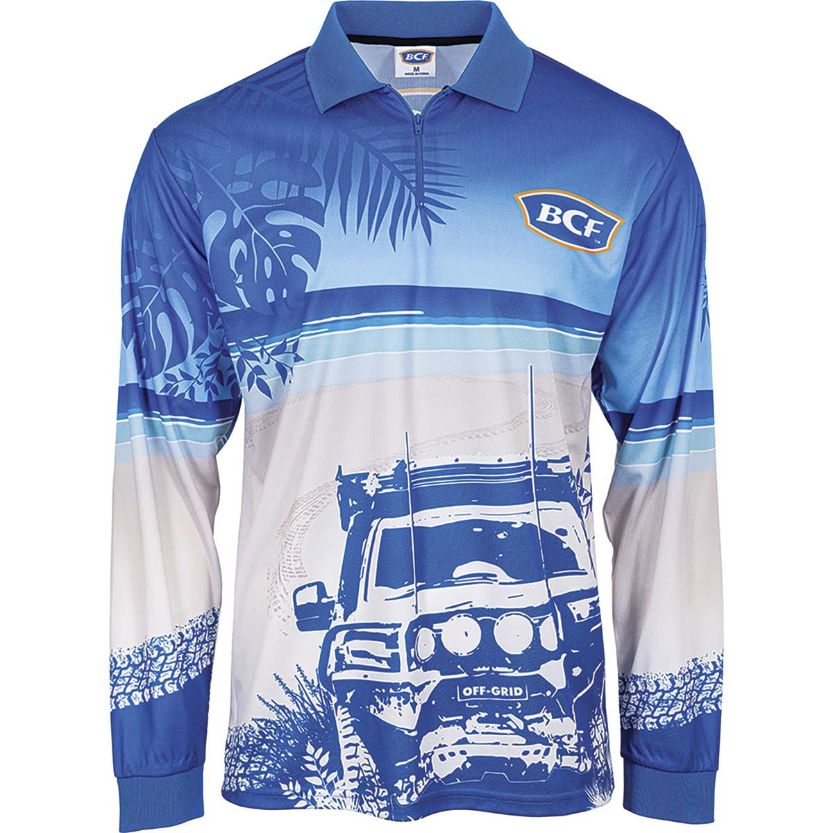 BCF Men&rsquo;s Beach 4WD Fishing Shirt Blue S, Blue, bcf_hi-res