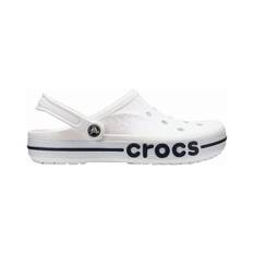 Crocs Unisex Bayaband Clogs White/Navy M4/W6, White/Navy, bcf_hi-res