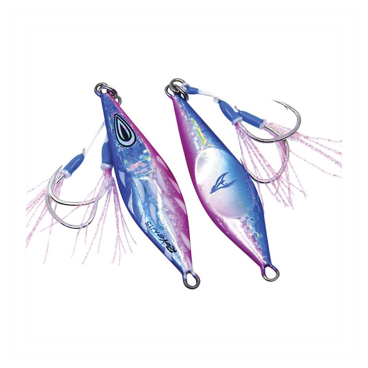 Ocean's Legacy Roven Rigged Jig Lure 25g Blue Pink Silver, Blue Pink Silver, bcf_hi-res