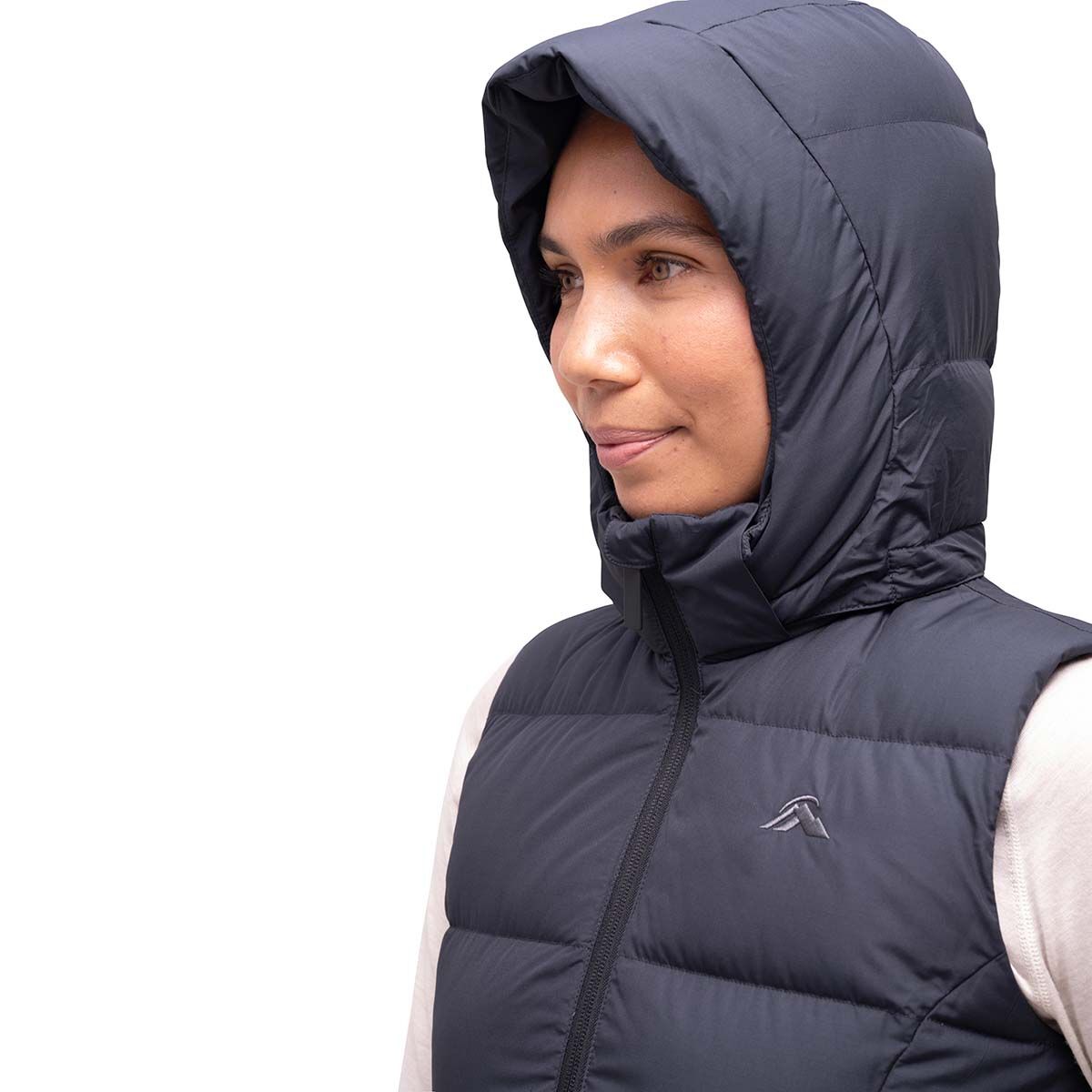 Macpac Women's Aurora Hooded Down Puffer Vest V2, Black, bcf_hi-res