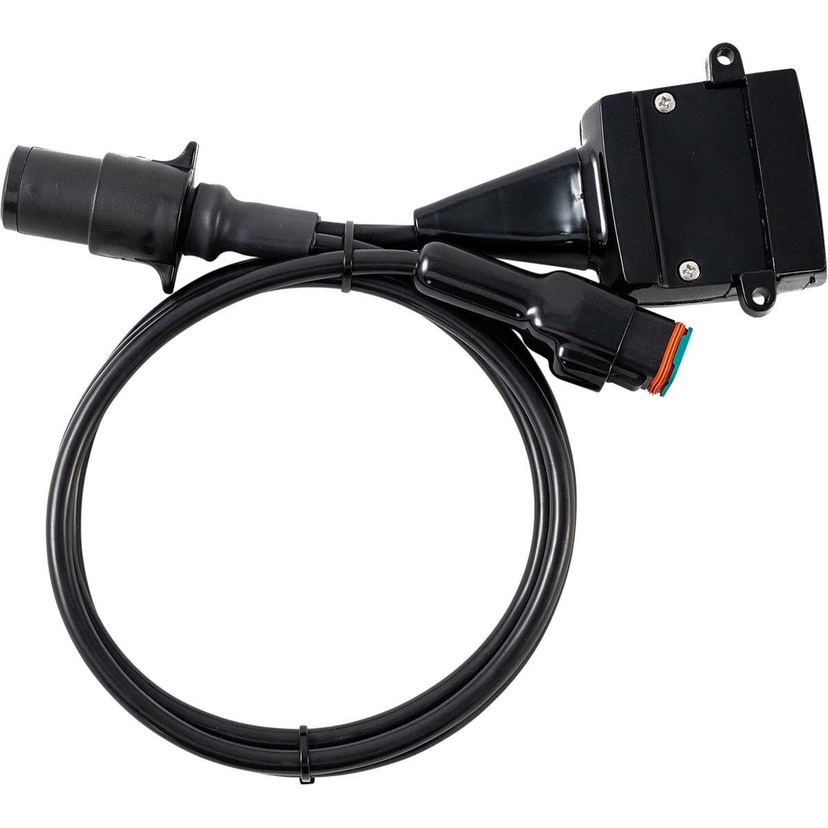 Elecbrakes Small Round 7 Pin to Flat 12 Pin Trailer Adaptor, , bcf_hi-res