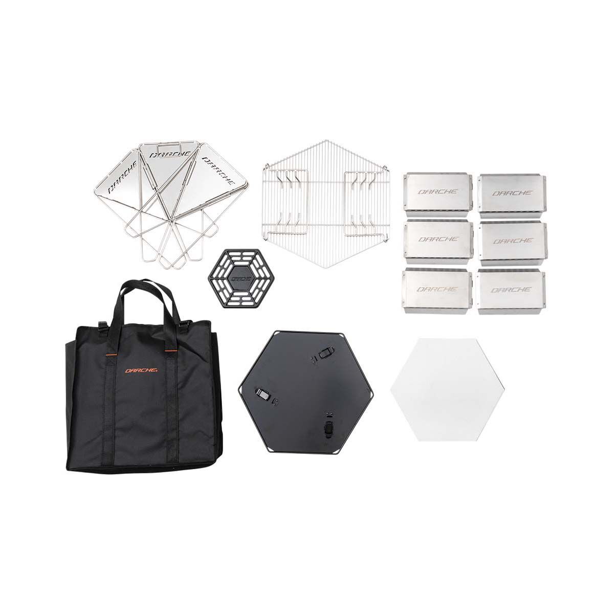 Darche Hexagonal Fire Pit BBQ, , bcf_hi-res