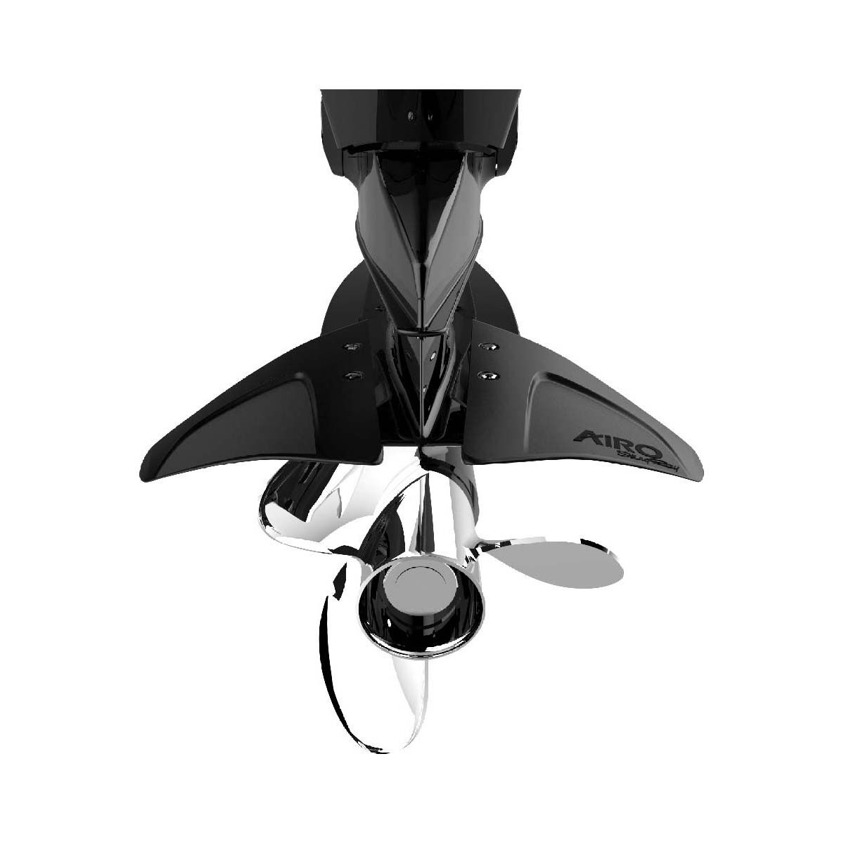 Stingray Airo Hydrofoil Outboard Stabiliser 2 Piece Black, , bcf_hi-res