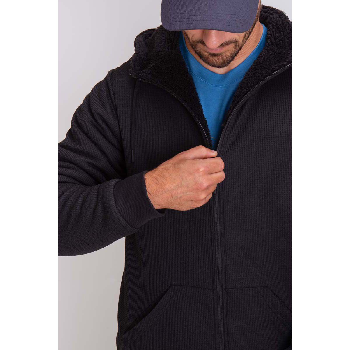 Macpac Men s Waffle Sherpa Hoodie Black L BCF