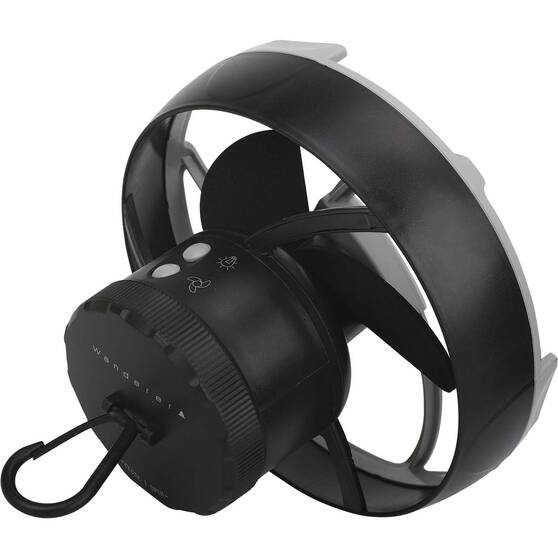 Wanderer Rechargeable Tent Fan with LED Light, , bcf_hi-res