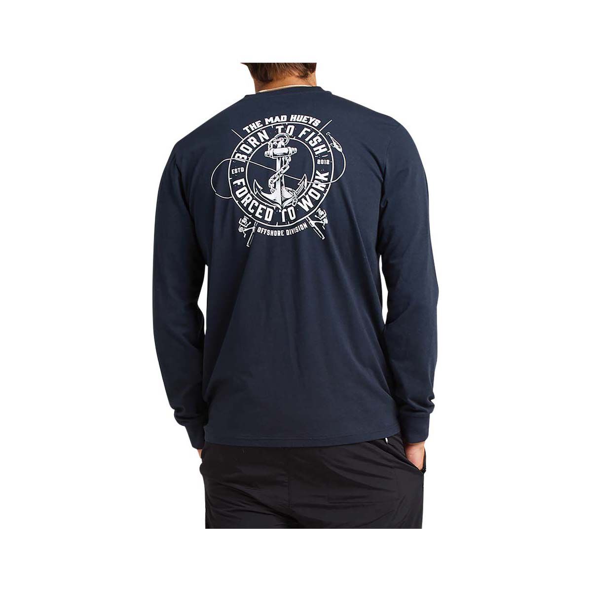 The Mad Hueys Men&rsquo;s Born to Fish Henley Long Sleeve Shirt, , bcf_hi-res