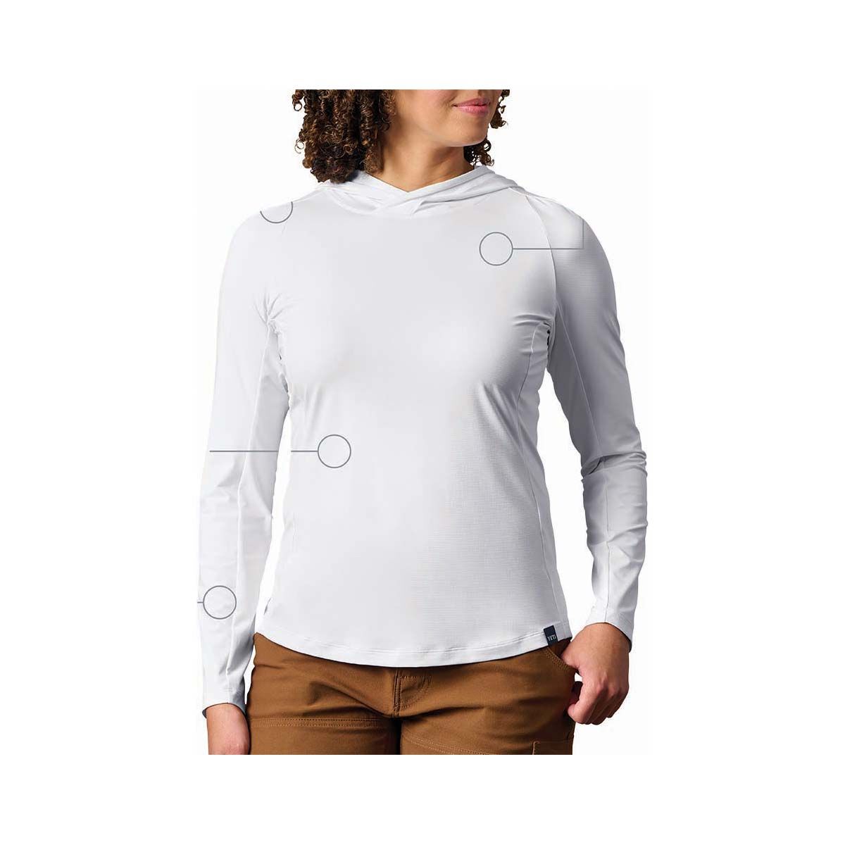 YETI&reg; Women&rsquo;s Crew Neck Ultra Light Sunshirt, White, bcf_hi-res