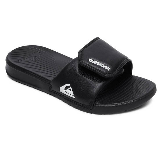 Quiksilver Bright Coast Adjust GS Kids Slides, Black/White, bcf_hi-res