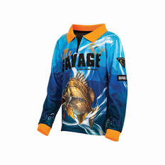Savage Gear Kids' Little Savage Bream Sublimated Polo Blue 4, Blue, bcf_hi-res