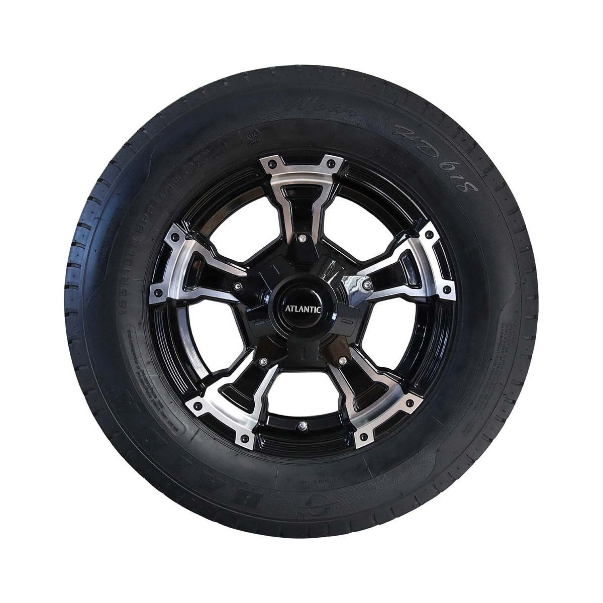 Atlantic Alloy Wheel & Tryre X-Series 13x5inch, 165,5x4.50 Stud Pattern Black, , bcf_hi-res