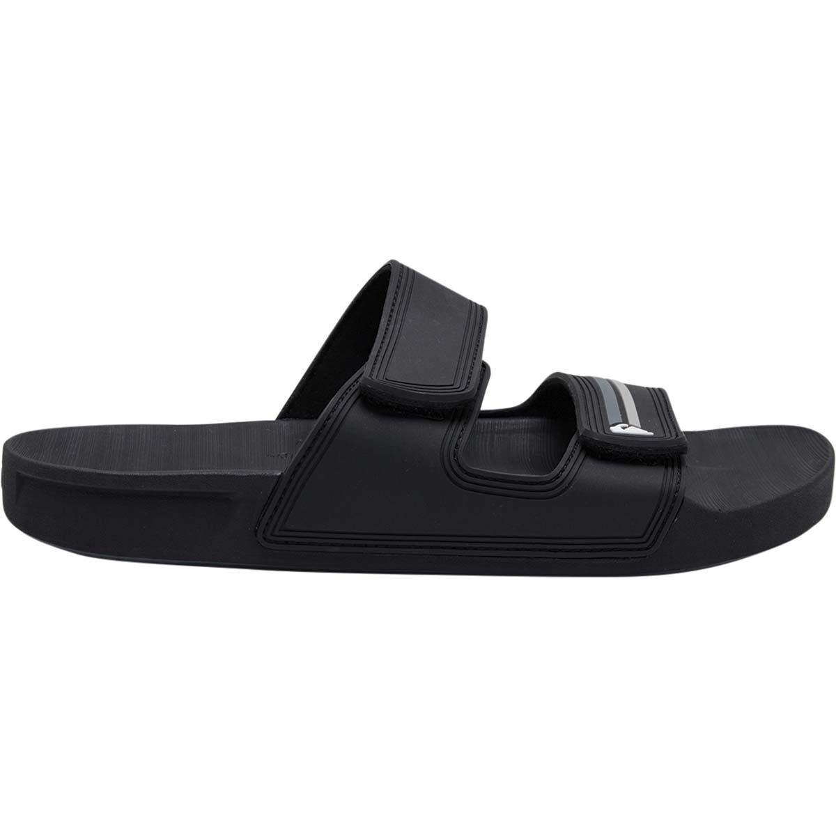 Quiksilver Men's Rivi Double Adjust Slides, Black / Grey, bcf_hi-res