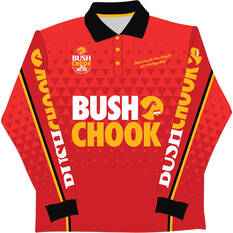 Bush Chook Men's Mangy Chook Sublimated Polo, Print, bcf_hi-res