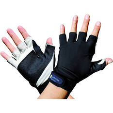 Sunprotection Australia Unisex Sports 50+ Gloves Black L, Black, bcf_hi-res