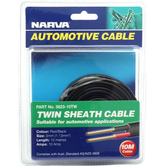 Narva Automotive Cable - Twin Sheath, 10 Amp 3mm x 10m, , bcf_hi-res