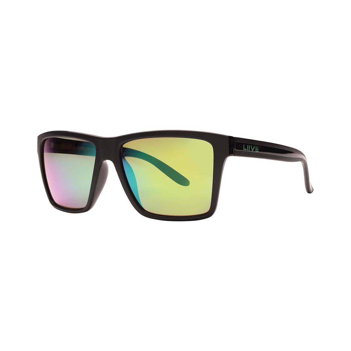 Liive X Sabotage Men&rsquo;s Mirror Polarised Sunglasses Matt Black with Yellow Lens, , bcf_hi-res