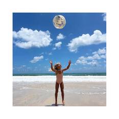 SUNNYLiFE Cotton Candy Cherry Inflatable Beach Ball, , bcf_hi-res