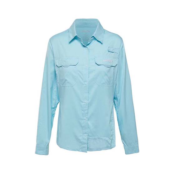 Shimano Women's Vented Fishing Shirt, Aqua, bcf_hi-res