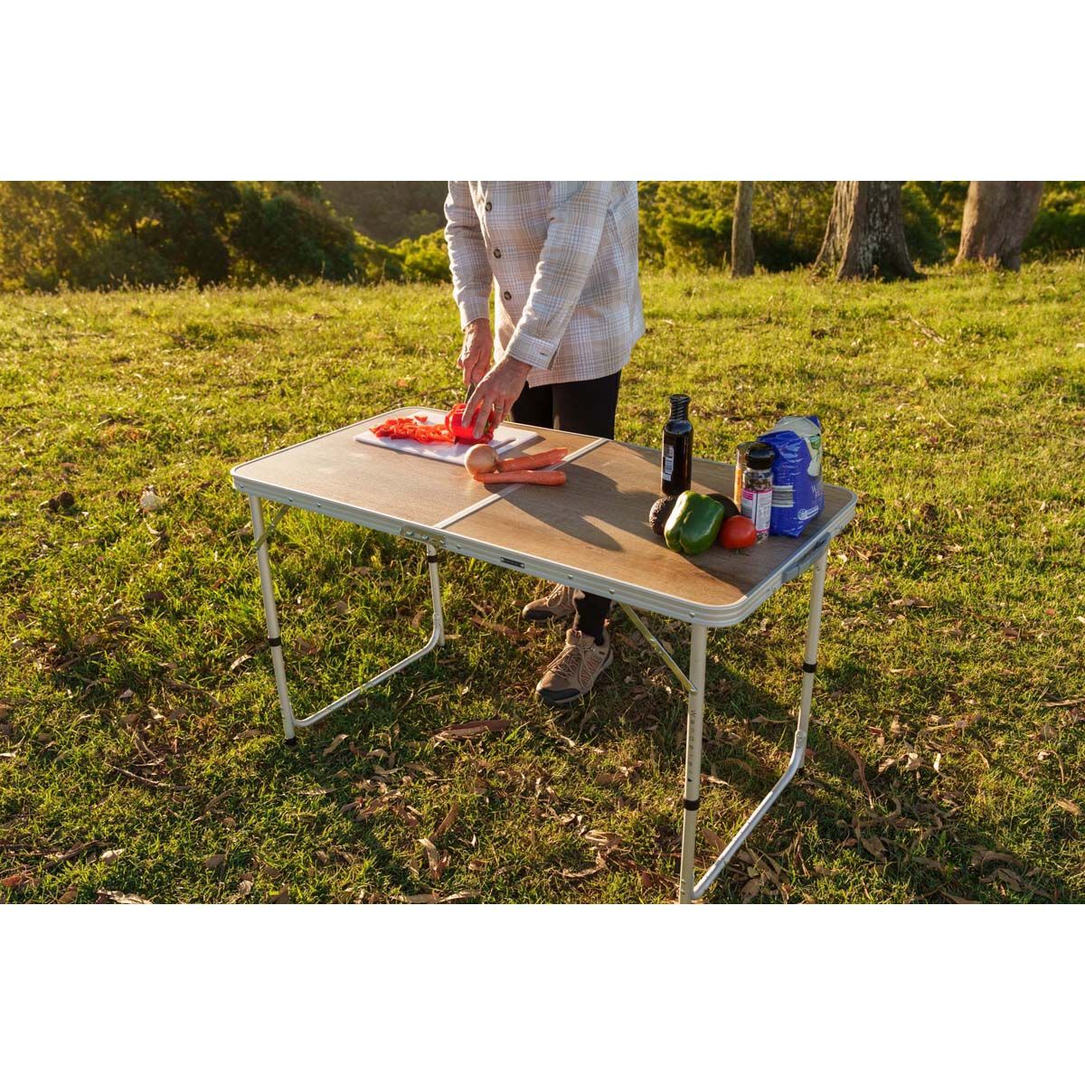 Wanderer Folding Wood Look Table, , bcf_hi-res