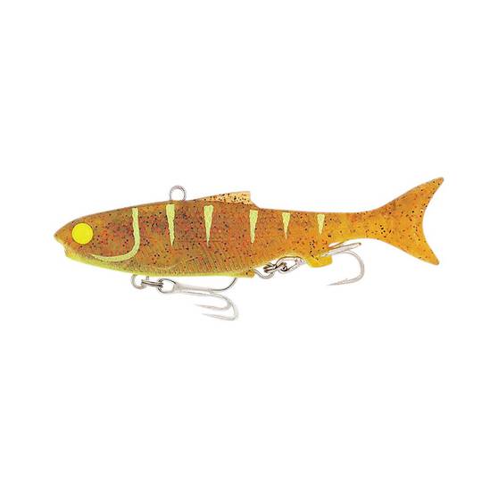 Samaki Vibelicious Thumper Tail Soft Vibe Lure 100mm 20g Motor Oil Orange, , bcf_hi-res