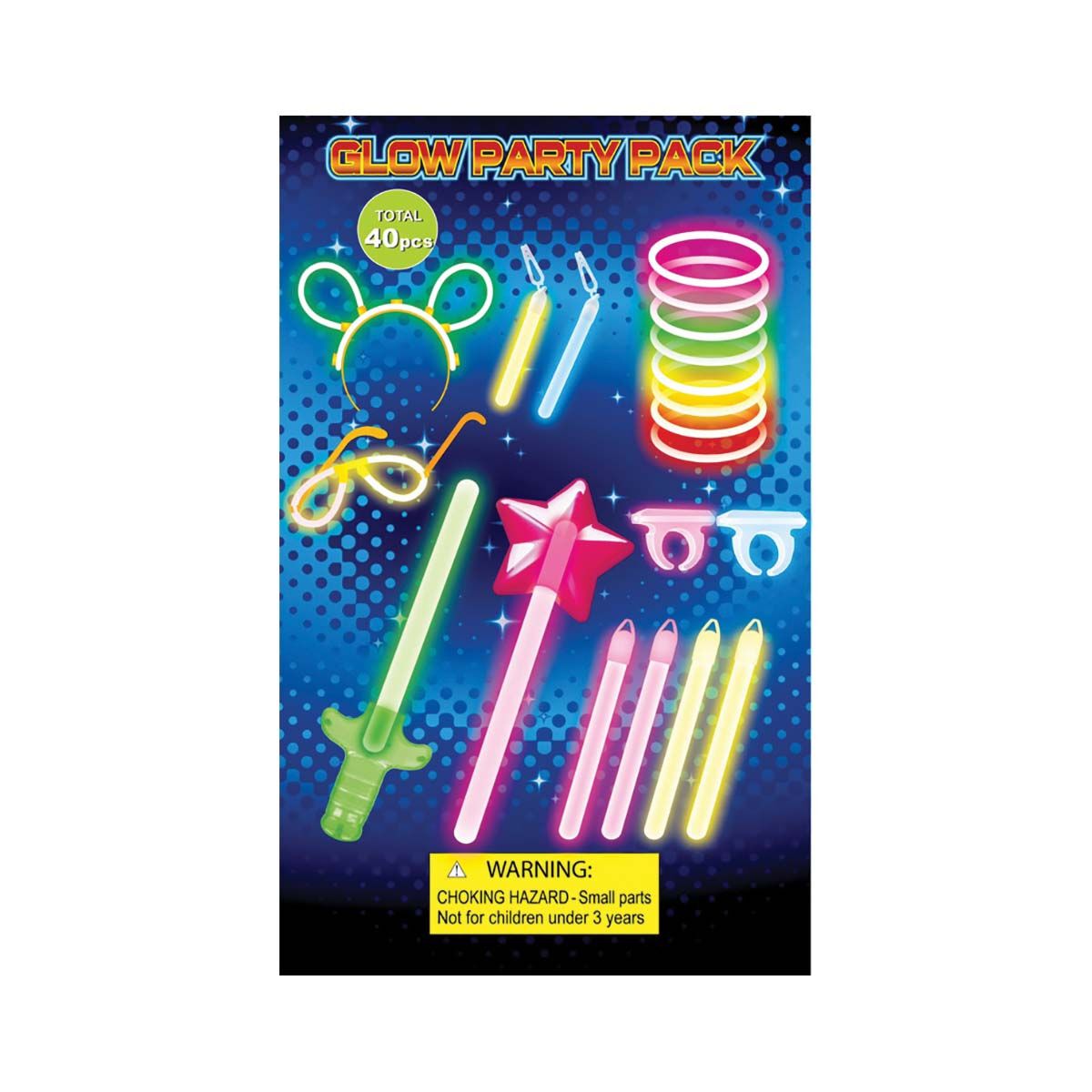 Glow Party Pack 40 Piece, , bcf_hi-res