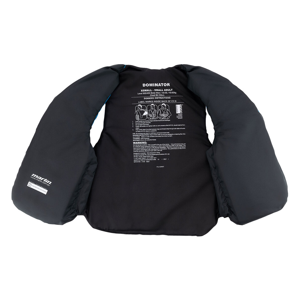 Marlin Australia Adults Dominator Level 50S PFD, Blue, bcf_hi-res