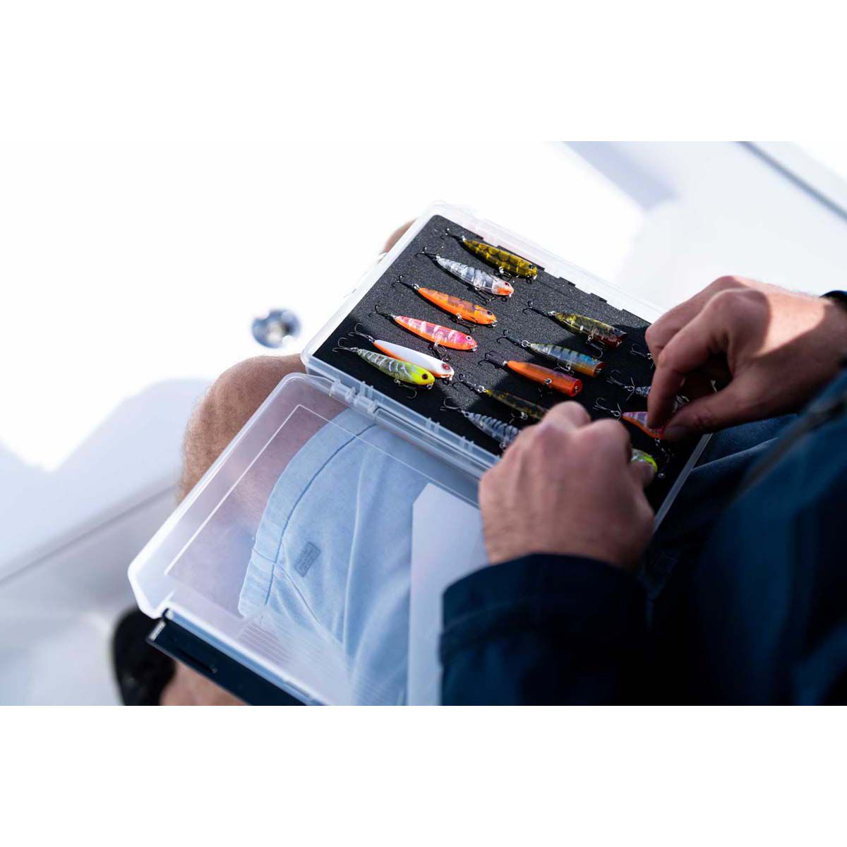 Meiho Slit Foam 3020NS Tackle Box Clear, , bcf_hi-res