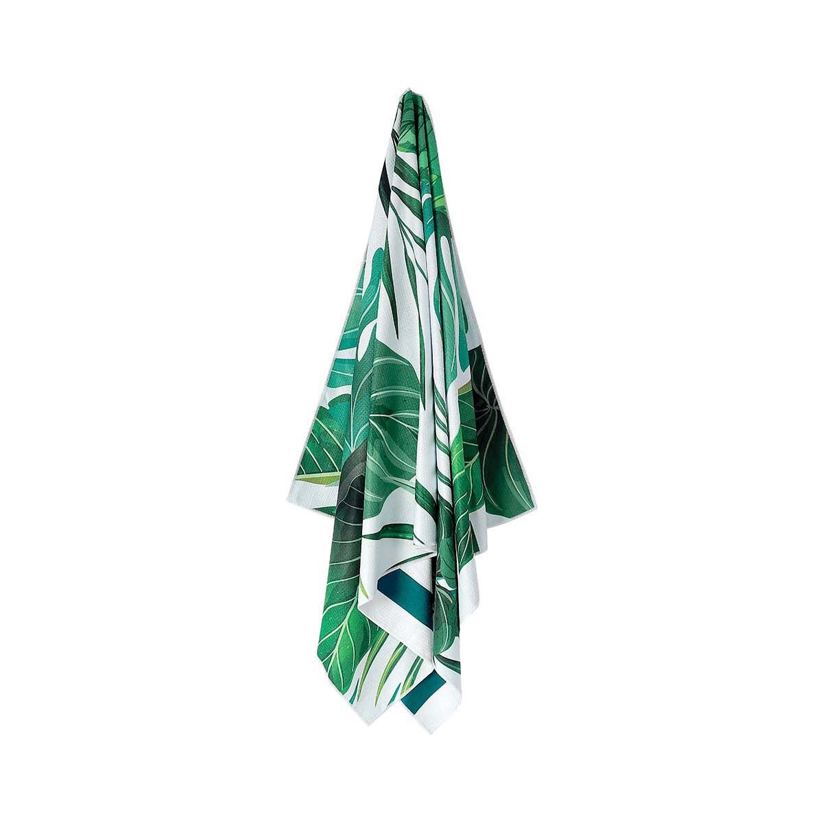 BCF Packable Towel Navy Leaf, , bcf_hi-res